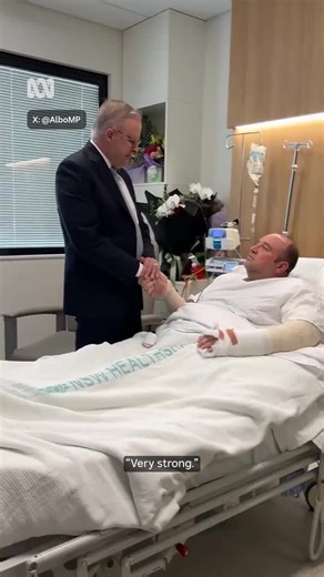 Prime Minister Anthony Albanese has visited Ahmed Al Ahmed at St George Hospital in Sydney. Mr Ahmed was filmed disarming one of the Bondi Beach gunmen during an attack that killed 15 people. Full story: https://ab.co/3XZMQXh Choose your news on the ABC NEWS app and stay in the know: https://ab.co/abcnewsapp | ABC News