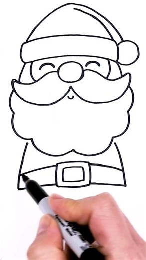 How to Draw a Cute and Easy Santa Claus! #drawing #howtodraw #art #christmasart #drawsocute