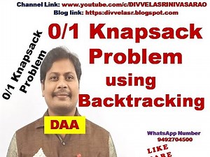 0/1 Knapsack Problem using Backtracking || 0/1 Knapsack Problem || Backtracking || Example || DAA