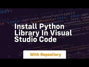 install python library in visual studio code