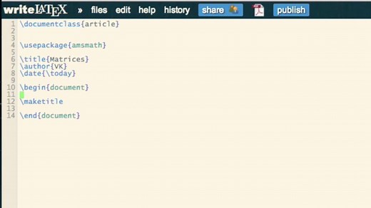 How to create matrices in LaTeX