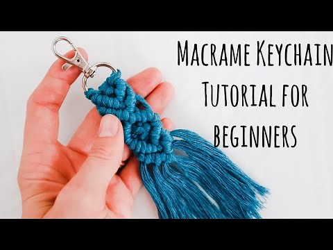 Macrame Keychain Tutorial for BEGINNERS! | DIY Macrame keychain