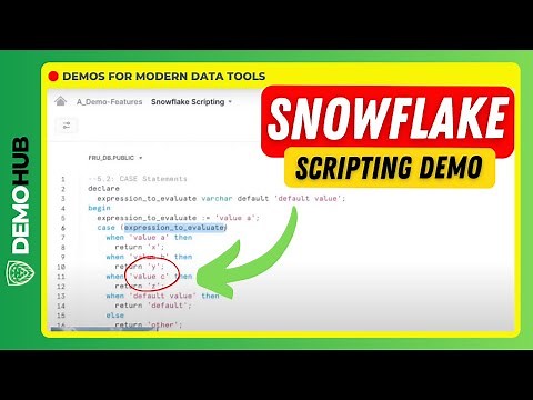 Snowflake Scripting Demo // Full Tutorial (Scripting Blocks, Branching, Loops ...) | Demohub.dev