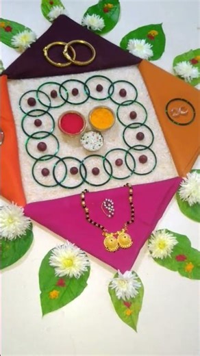 Makar Sankranti decoration | Haldi kunku decoration #rangoli #shorts