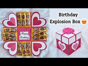 Birthday Explosion Box | How to make Explosion Box | Chocolate Explosion Box| Explosion Box Tutorial