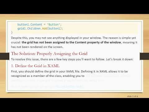Dynamically Generating Buttons in a WPF Grid