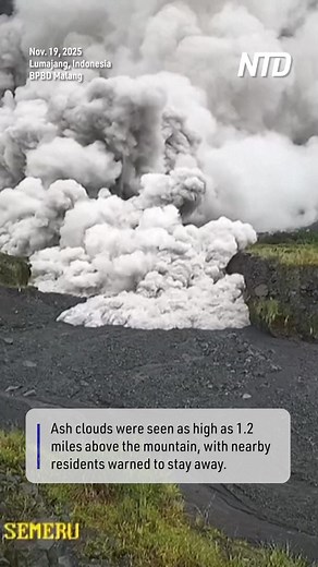 Indonesia's Semeru volcano erupted on Wednesday, and the country's volcanology agency increased the alert level for Java Island's tallest mountain to the highest level. | NTD News
