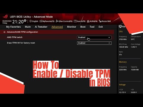 How To Enable / Disable TPM in BIOS