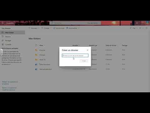 Créer des dossiers avec One drive Office 365