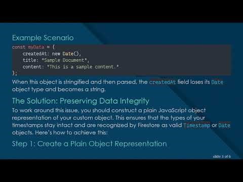 How to Set a Firestore Timestamp from a Custom Object