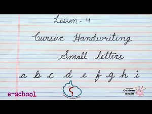 Cursive handwriting lesson 4 | Method for Small letters | Alphabets from a to i | step by Step