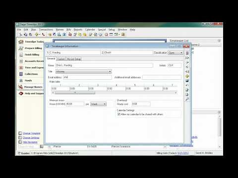 Sage Timeslips: Basics: New Timekeepers
