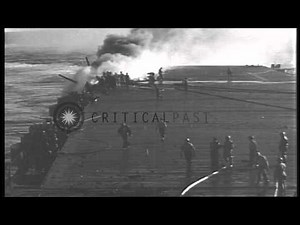 Japanese dive-bombers strike the USS Enterprise during World War II HD Stock Footage