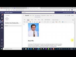 Class Notebook Welcome Section