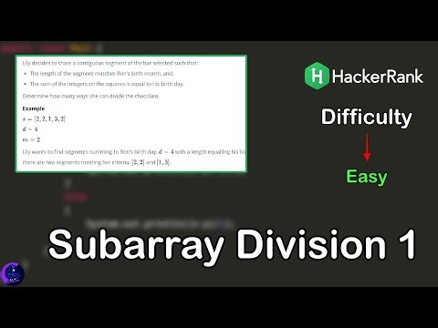 Subarray Division 1 Problem in Java | Hacker Rank Interview Preparation | 1 Month Preparation Kit.