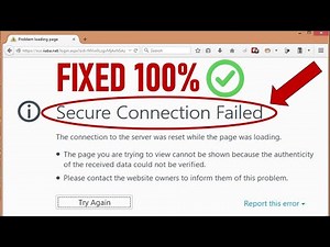 How to Fix Secure Connection Failed