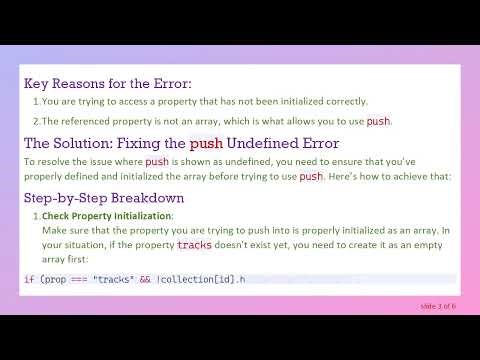 Understanding the push Error in JavaScript: Resolving Undefined Issues in Arrays