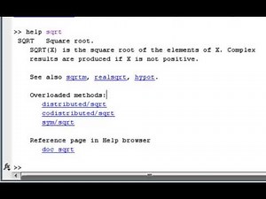 MATLAB - 3 - La commande help