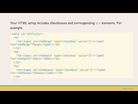 How to Dynamically Show HTML Elements Based on Checkbox Selections