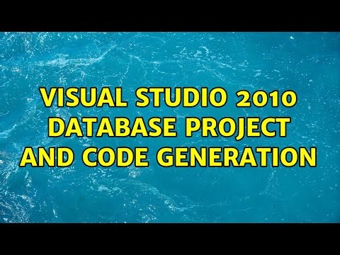 Visual studio 2010 database project and code generation