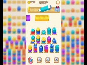 Pencil Stack Color Sort ✏️ Level 7 Walkthrough & Solution