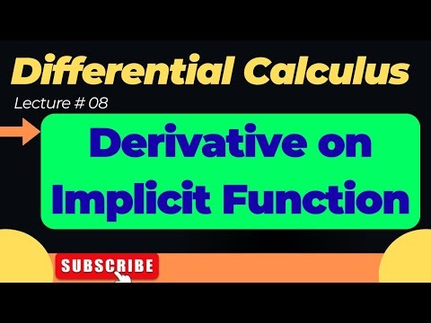 Derivative of Implicite Functions | In Class 12 | In Calculus