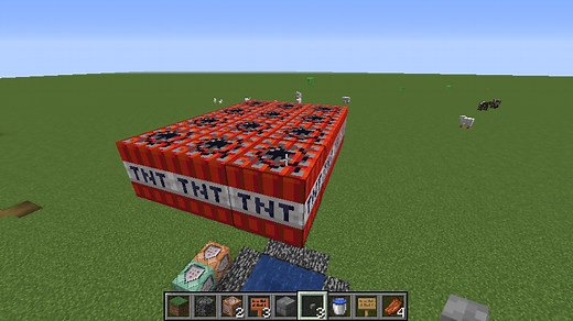 【Minecraft JE 1.15.1】着火済みTNTをたくさん設置する方法