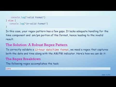 Mastering 12-Hour Date/Time Format with Regex