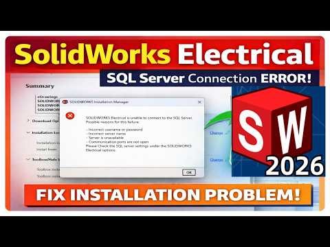 How to Fix SolidWorks Electrical SQL Server Error During SolidWorks 2026 Installation