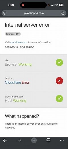 Internal server error Error code 500 | CloudflareError | how to solve it