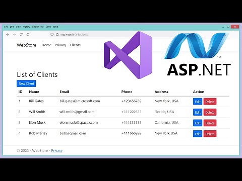 Fill HTML Table From SQL Server Database Using ASP.NET Core and Razor Pages | Visual Studio 2022