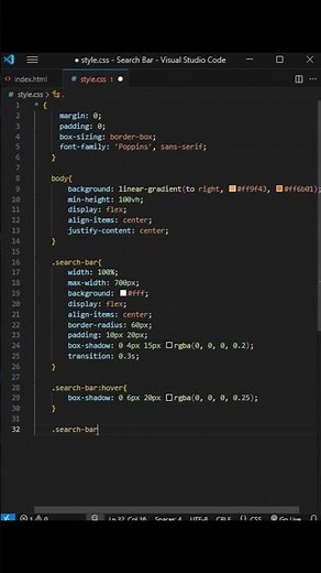 Build This Search Bar in 30 Minutes 🔥#HTML #CSS #WebDesign #FrontendDevelopment #SearchBar #UIUX