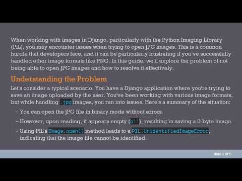 How to Fix Cannot Open JPG Images Issue in Django with PIL