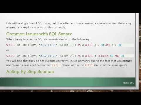 How to Use DATEDIFF in SQL with WHERE or BETWEEN Clauses for Date Range Queries