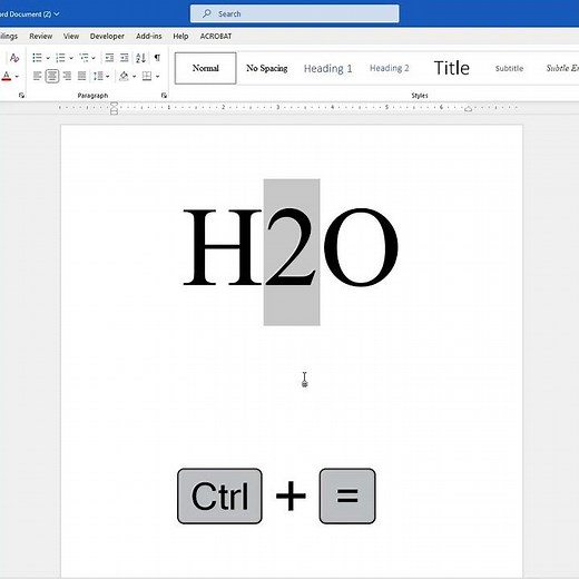 How to write H2O in ms word #msword #mswordshortcuts