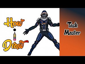 How I Draw TASK MASTER from MARVEL's BLACK WIDOW * how to draw task master mcu art lessons tutorial