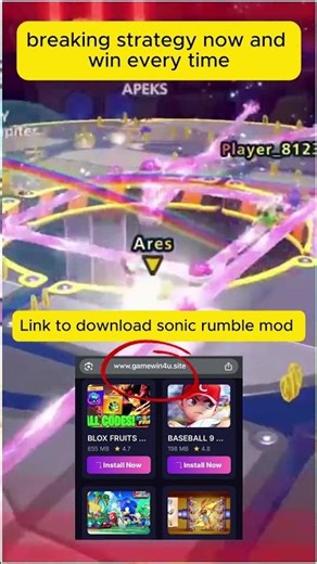 GAME BREAKER🤯 Sonic Rumble tutorial Script for EASY WINS Drops NOW! #shorts