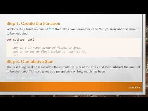 How to Deduct a Number Sequentially from a Numpy Array in Python