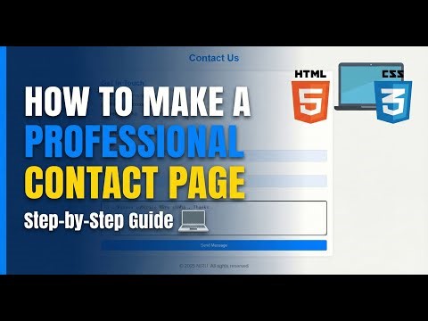 How to Make a Professional Contact Page Using HTML & CSS | Modern Responsive Contact Form Tutorial