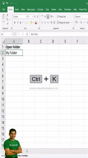 Open Folders from Excel in 1 Click 🚀 #excel #excelforbeginners #spreadsheetmagic #advancedexcel