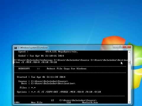 How to Sync Files Using RoboCopy on windows 7