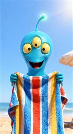 Cute Baby Alien at the Beach #cute #cutealien #cutebaby