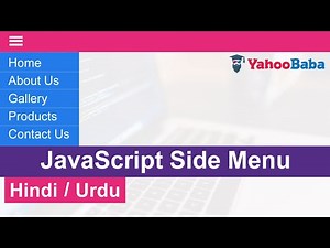 JavaScript Side Menu Tutorial in Hindi / Urdu