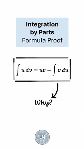 ElectricalMath on Instagram: "A quick and fun proof of the integration by parts formula. #math #calculus #integral #integration #proof"
