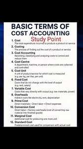 Basic Terms of Cost Accounting #CostAccounting Study Point | Study Point