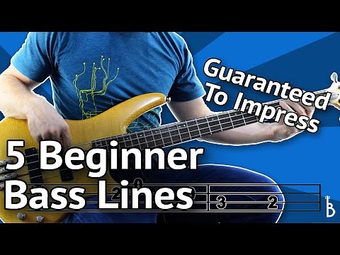 5 Beginner Bass Lines - Guaranteed To Impress [With Tabs On Screen]