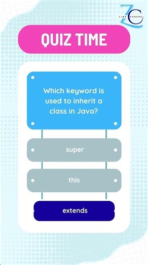 Q2💡 Java MCQ | Which Keyword is Used to Inherit a Class? | OOPs Interview Question