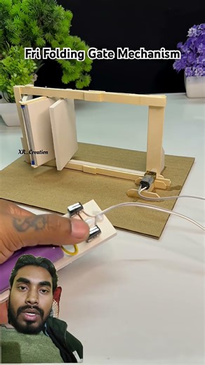 Fri Folding Gate mechanism #project #dcmotor #experiment #tech #diy #science #ideas