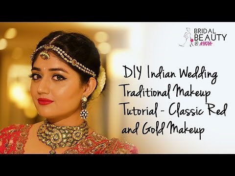 Indian Bridal Makeup Tutorial ft. Corallista | DIY Classic Red and Gold Traditional Makeup | Nykaa