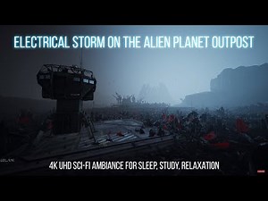 Electrical Storm on The Alien Planet Outpost Sci-Fi Ambiance for Sleep, Study, Relaxation